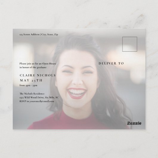 Budget Moderne Fotogradustrie Uitnodiging (Achterkant)