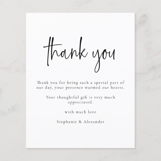 Budget Moderne Fotoscriptweduwschap Bedankt (Voorkant)