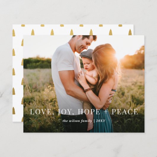 Budget Moderne Full Photo Holiday Card (Voorkant / Achterkant)