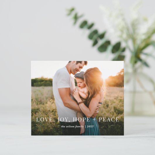 Budget Moderne Full Photo Holiday Card (Staand voorkant)