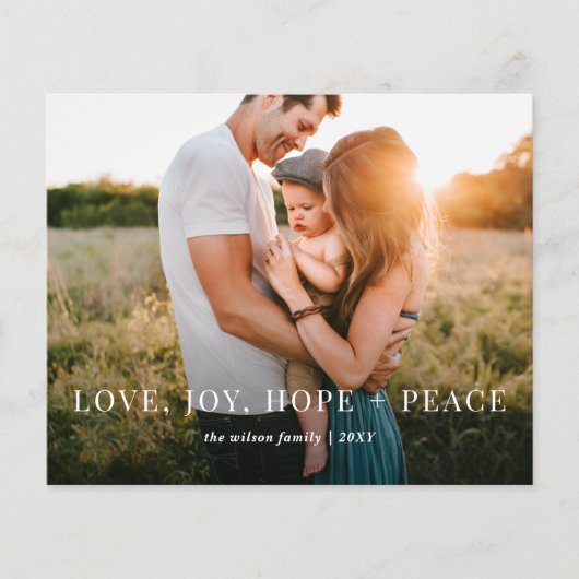 Budget Moderne Full Photo Holiday Card (Voorkant)