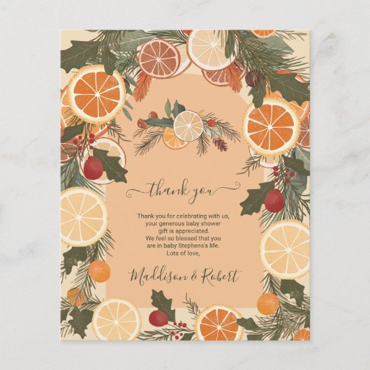 Budget Moderne Gedroogde Citroen Winter Babyshower (Voorkant)