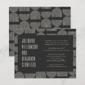 Budget Moderne Geometric Black Arch Lines Weddensc (Voorkant / Achterkant)
