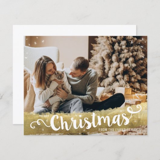 Budget Moderne Gold Merry-kerst (Voorkant / Achterkant)