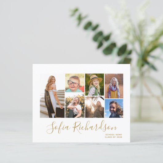 BUDGET Moderne Gold Script Photo Afstudeerder Anno (Staand voorkant)