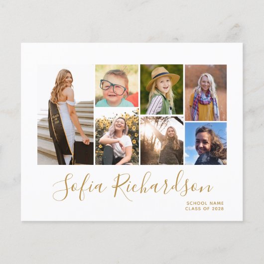 BUDGET Moderne Gold Script Photo Afstudeerder Anno (Voorkant)