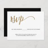 Budget Moderne Gold Simple RSVP Reserved Seat Informatiekaartje (Voorkant / Achterkant)