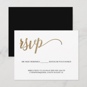Budget Moderne Gold Simple RSVP Reserved Seat Informatiekaartje