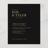 Budget moderne gouden typografie bruiloft uitnodig flyer (Voorkant)