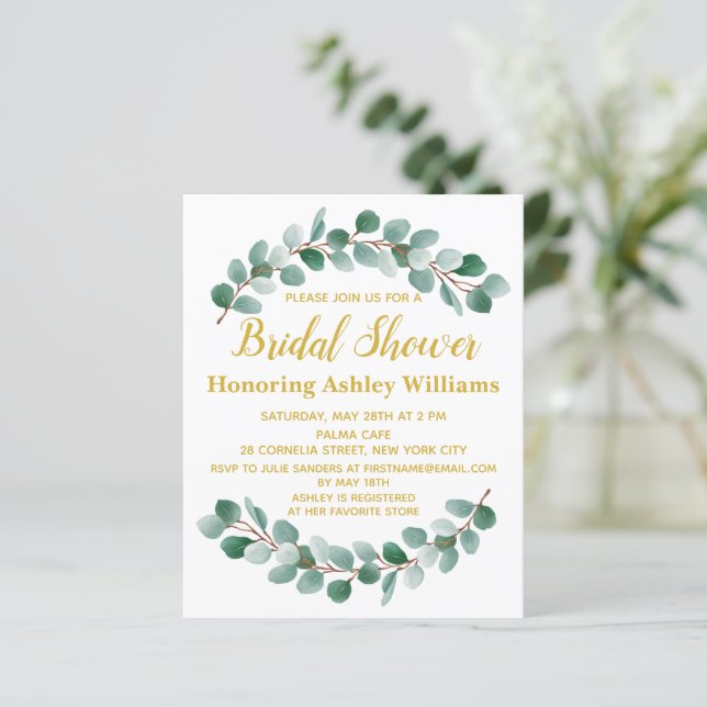 Budget Moderne Greenery Bridal Shower (Staand voorkant)