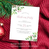 Budget moderne greenery kerstfeest Uitnodiging Flyer