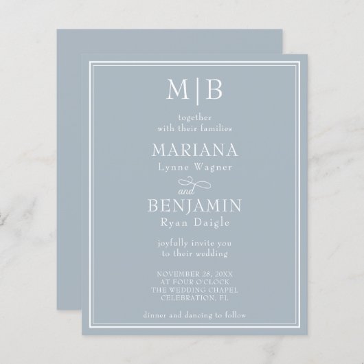 Budget Moderne Grens Licht Grijze Weddenschap (Voorkant / Achterkant)