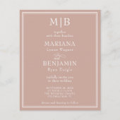 Budget Moderne Grens Roze Weduwen Uitnodiging (Voorkant)