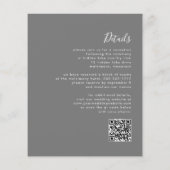 Budget moderne grijze script QR-code trouwuitnodig (Achterkant)