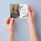 Budget Moderne Groene Afstudeeraankondiging Flyer (Hand)