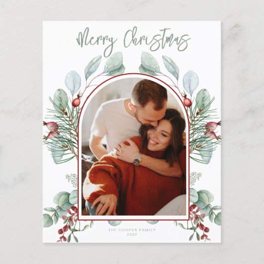 BUDGET Moderne Groene Kerstkaart Flyer (Voorkant)