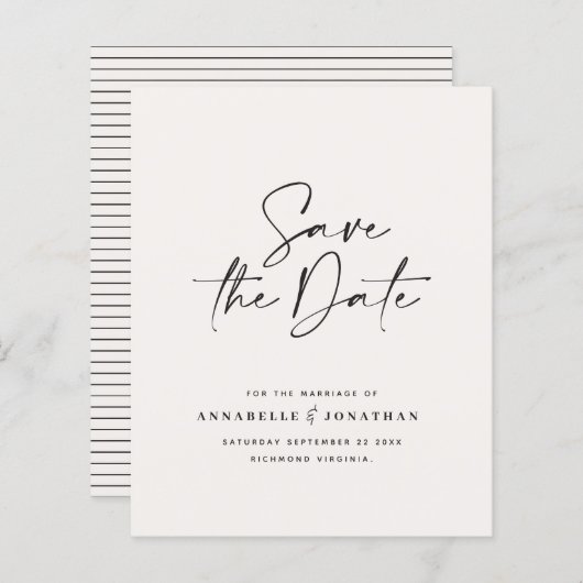 budget Moderne handgeschreven typografie bruiloft (Voorkant / Achterkant)