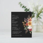 Budget Moderne Herfst Bloemen Zwart Bruiloft (Staand voorkant)