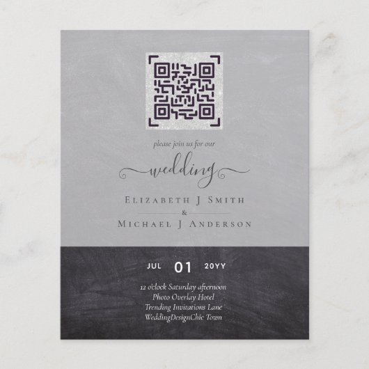 BUDGET Moderne Huwelijksuitnodigingen met QR-scan  (Voorkant)