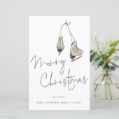 Budget Moderne Ice-Schaatsen Zware kerstKaart (Staand voorkant)