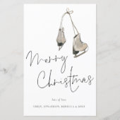 Budget Moderne Ice-Schaatsen Zware kerstKaart (Voorkant)