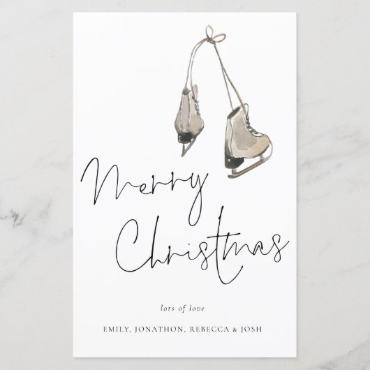 Budget Moderne Ice-Schaatsen Zware kerstKaart (Voorkant)