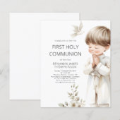 Budget Moderne Jongen Bidden 1e Heilige Communie (Voorkant / Achterkant)