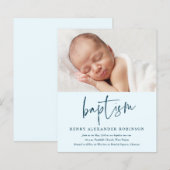 Budget moderne jongens doop uitnodiging script (Voorkant / Achterkant)