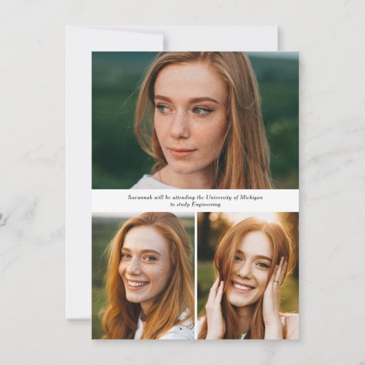 Budget Moderne Kalligrafie Eenvoudig foto Afstuder Aankondiging (Achterkant)