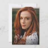 Budget Moderne Kalligrafie Foto Graduation Party Kaart (Voorkant)