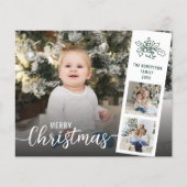 Budget Moderne kerstfotocollage-feestkaart (Voorkant)