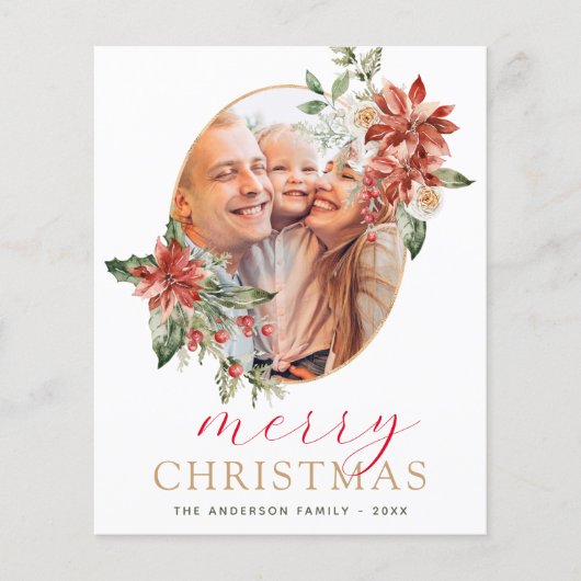 Budget Moderne Kerstmis Fotokaart (Voorkant)