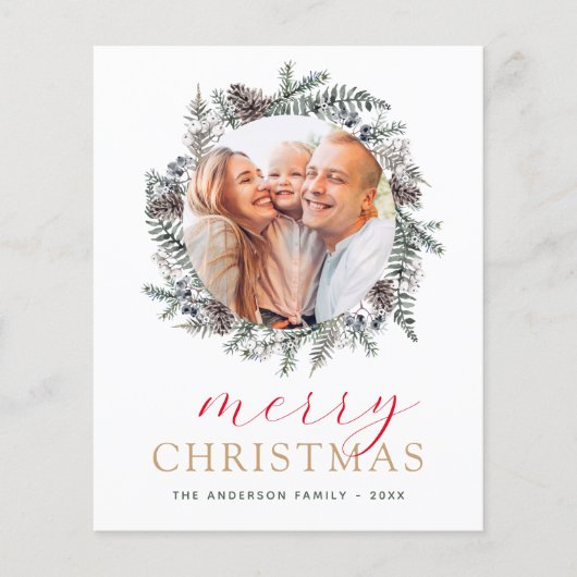 Budget Moderne Kerstmis Fotokaart (Voorkant)