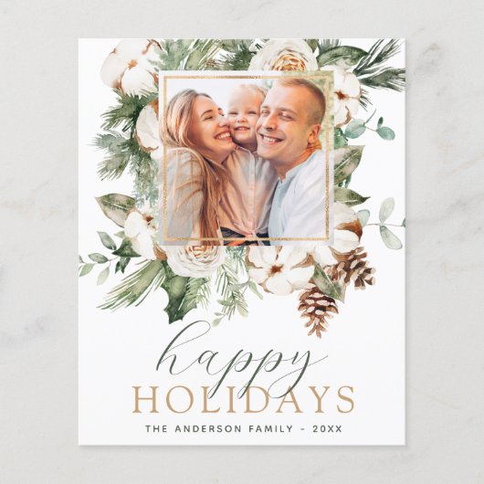 Budget Moderne Kerstmis Fotokaart (Voorkant)