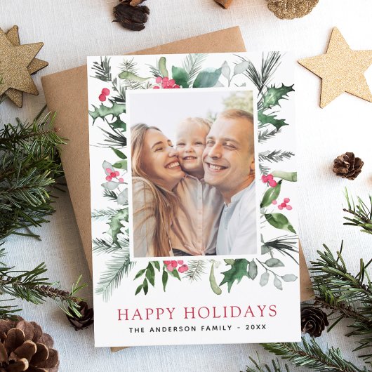 Budget Moderne Kerstmis Fotokaart
