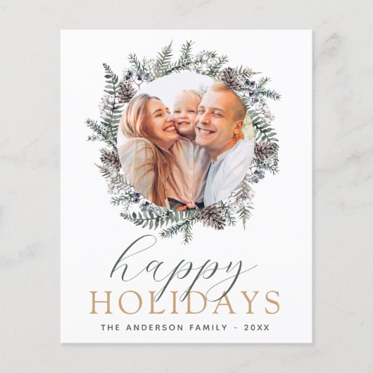 Budget Moderne Kerstmis Fotokaart (Voorkant)