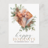 Budget Moderne Kerstmis Fotokaart Briefkaart (Voorkant)
