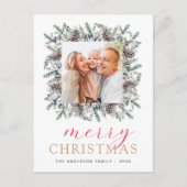 Budget Moderne Kerstmis Fotokaart Feestdagenkaart (Voorkant)