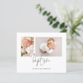 Budget Moderne Manuscript 2 Foto's Baptisme Uitnod (Staand voorkant)