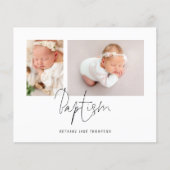Budget Moderne Manuscript 2 Foto's Baptisme Uitnod (Voorkant)