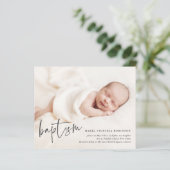 Budget Moderne Manuscript Baptisme Uitnodiging (Staand voorkant)