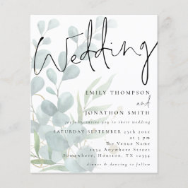 Budget Moderne Manuscript Eucalyptus Wedding Uitno