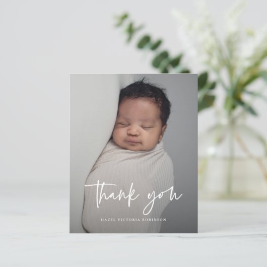 Budget Moderne Manuscript Foto Baptisme Dank u (Staand voorkant)