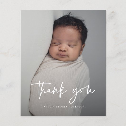 Budget Moderne Manuscript Foto Baptisme Dank u (Voorkant)