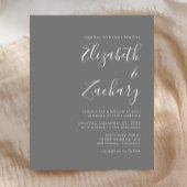 Budget Moderne Manuscript Gray Wedding Uitnodiging