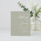 Budget Moderne Manuscript Sage Green Wedding Uitno (Staand voorkant)