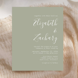 Budget Moderne Manuscript Sage Green Wedding Uitno