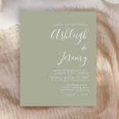 Budget Moderne Manuscript Sage Green Wedding Uitno