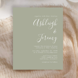 Budget Moderne Manuscript Sage Green Wedding Uitno