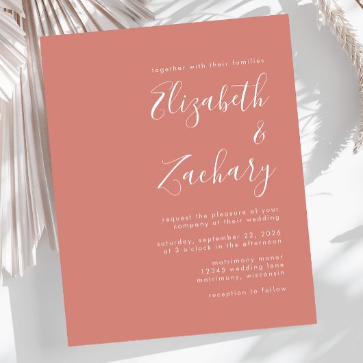 Budget Moderne Manuscript Terracotta Wedding Uitno